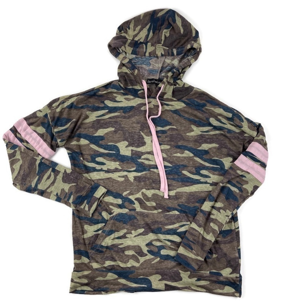 Derek Heart Womens Hoodie Green Camo Medium - Picture 1 of 8